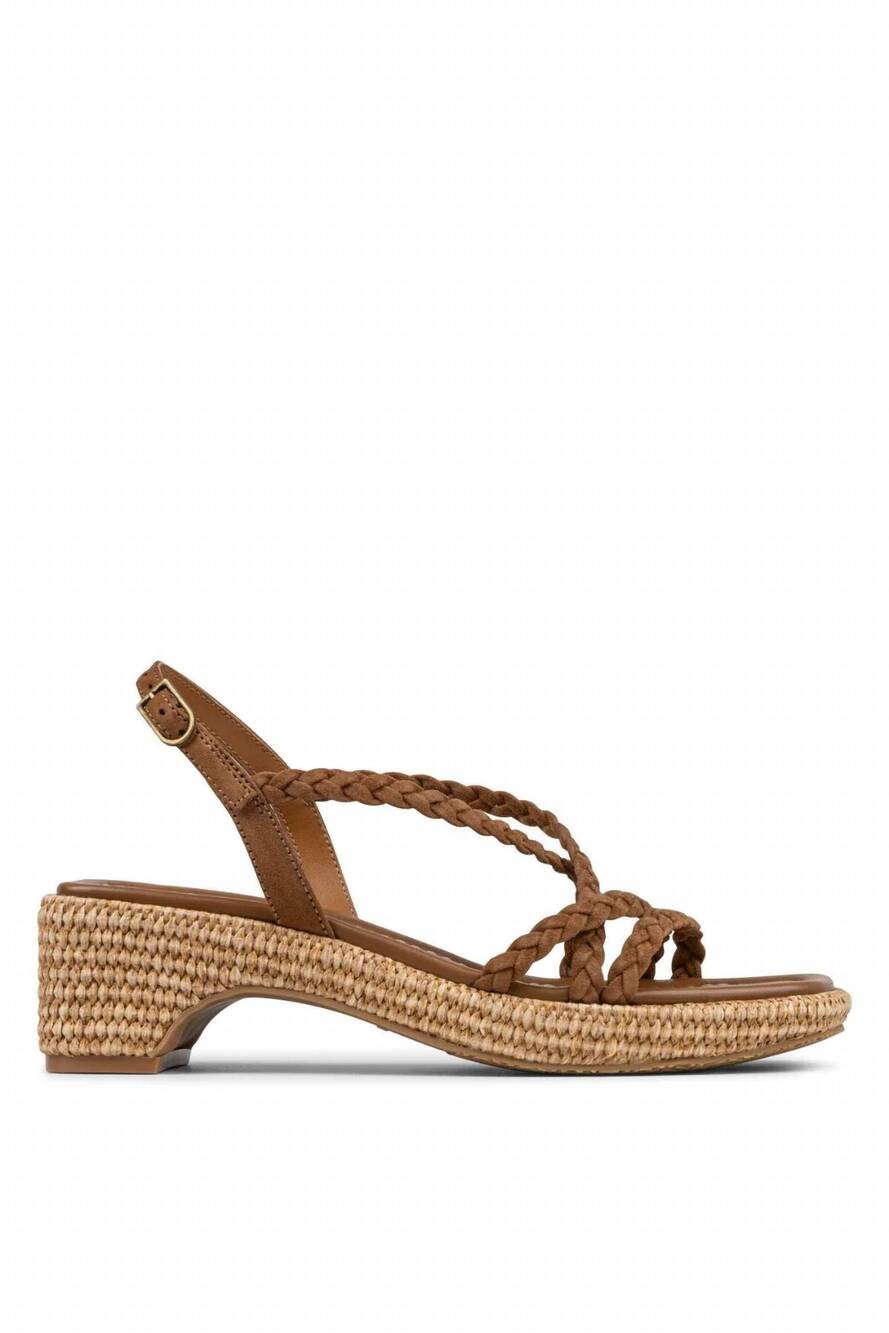 NEW DONALD PLINER women's rosalie braided sandal in saddle